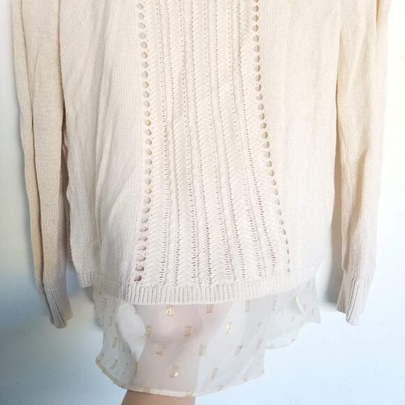 Lucky Brand Layer Look Split Back Knit Sweater Sm - Picture 7 of 14